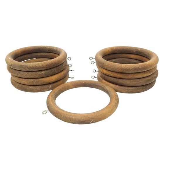 Large Wooden Rings with Eye Hooks 6.5" DIY Crafts Macrame Ring Circles Lot of 9 - Picture 7 of 13